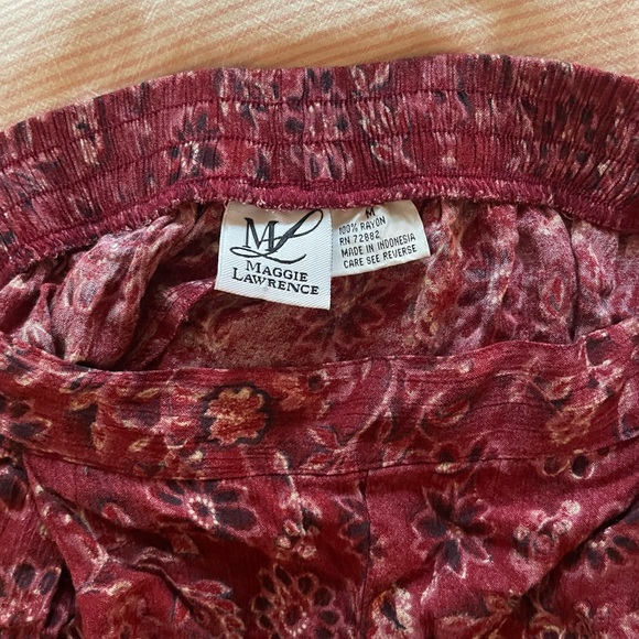 90s Red Floral Matching Short Set - Picture 4 of 5